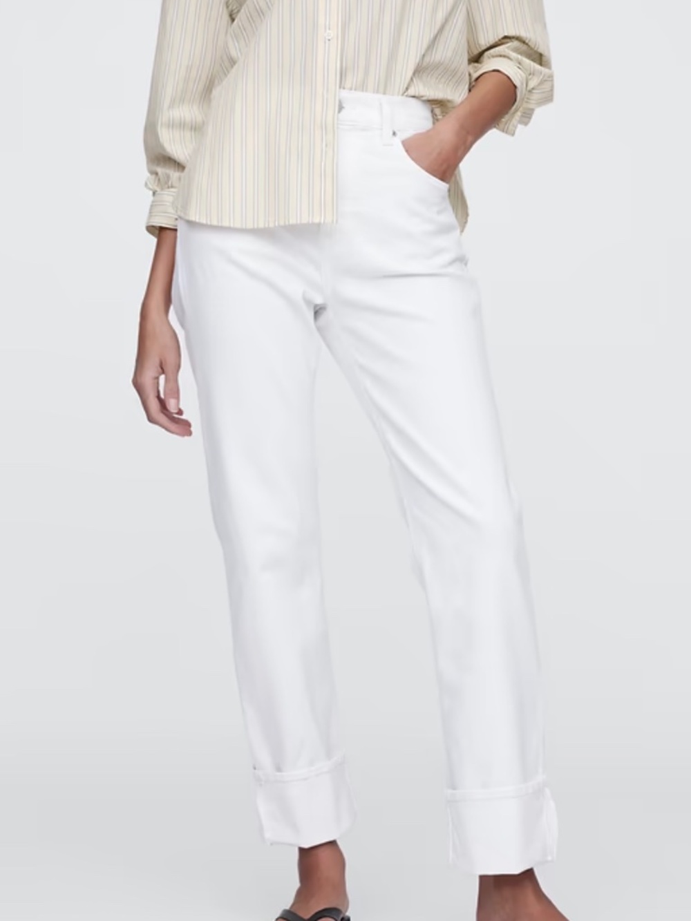 NWT Gap High Rise ‘90s Slim Straight Jeans White 24S